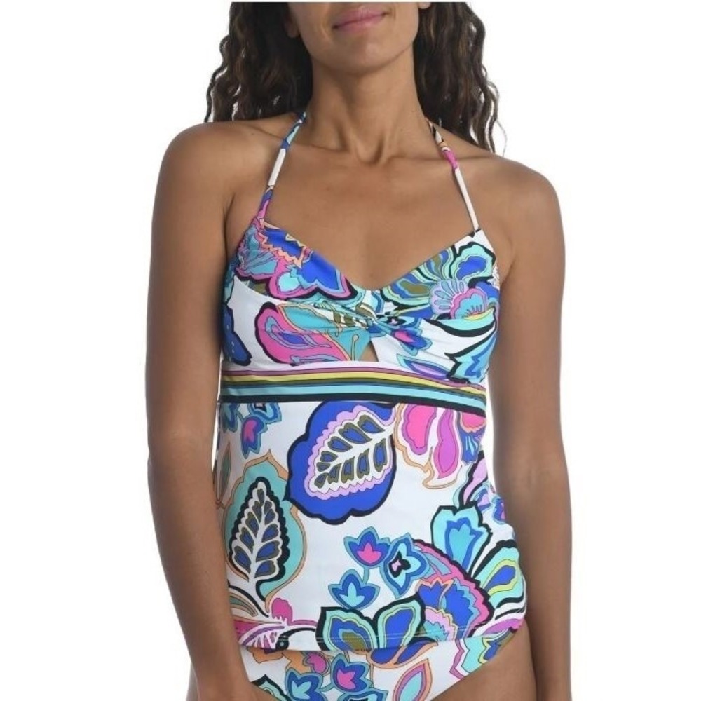 NWT Trina Turk SZ 10 Mandalay Tankini Top Halter Keyhole 132431